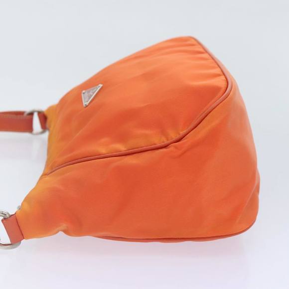 PRADA Shoulder Bag Nylon Orange Silver Auth 89359 - Picture 4 of 16